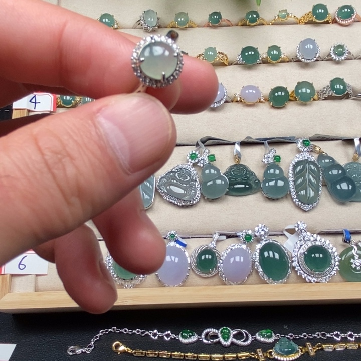 翡翠银S925镶嵌戒指