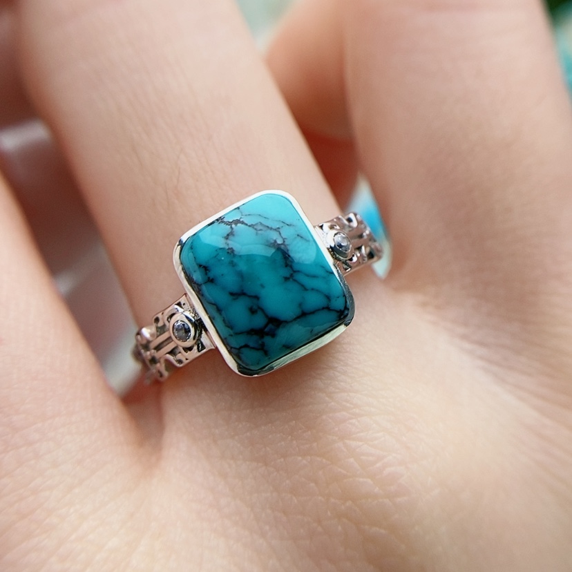 【闪购商品】绿松石原矿绿松石银S925镶嵌