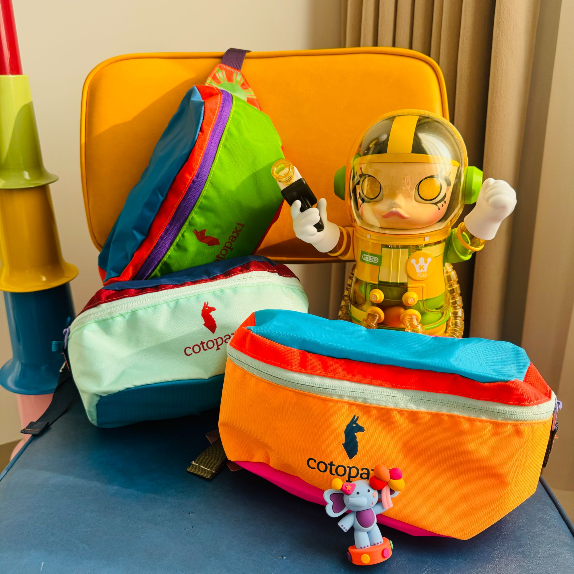 现货新款山系多巴胺撞色羊驼运动腰包3L单肩斜挎休闲胸包