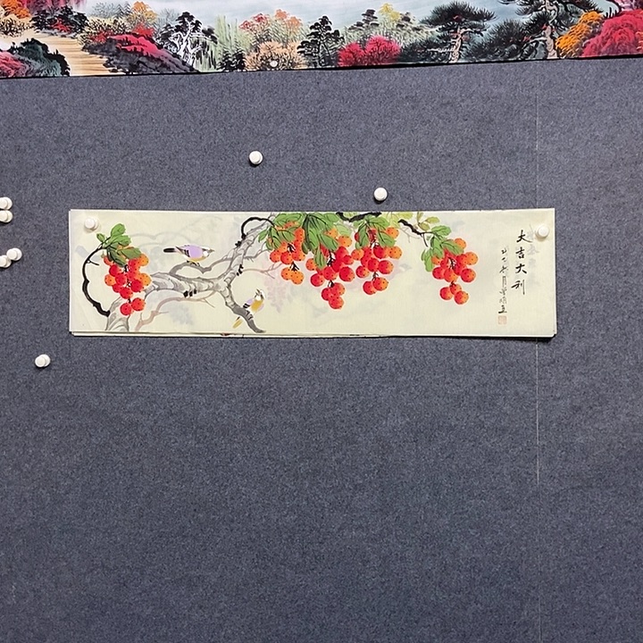 国画四尺对开一副