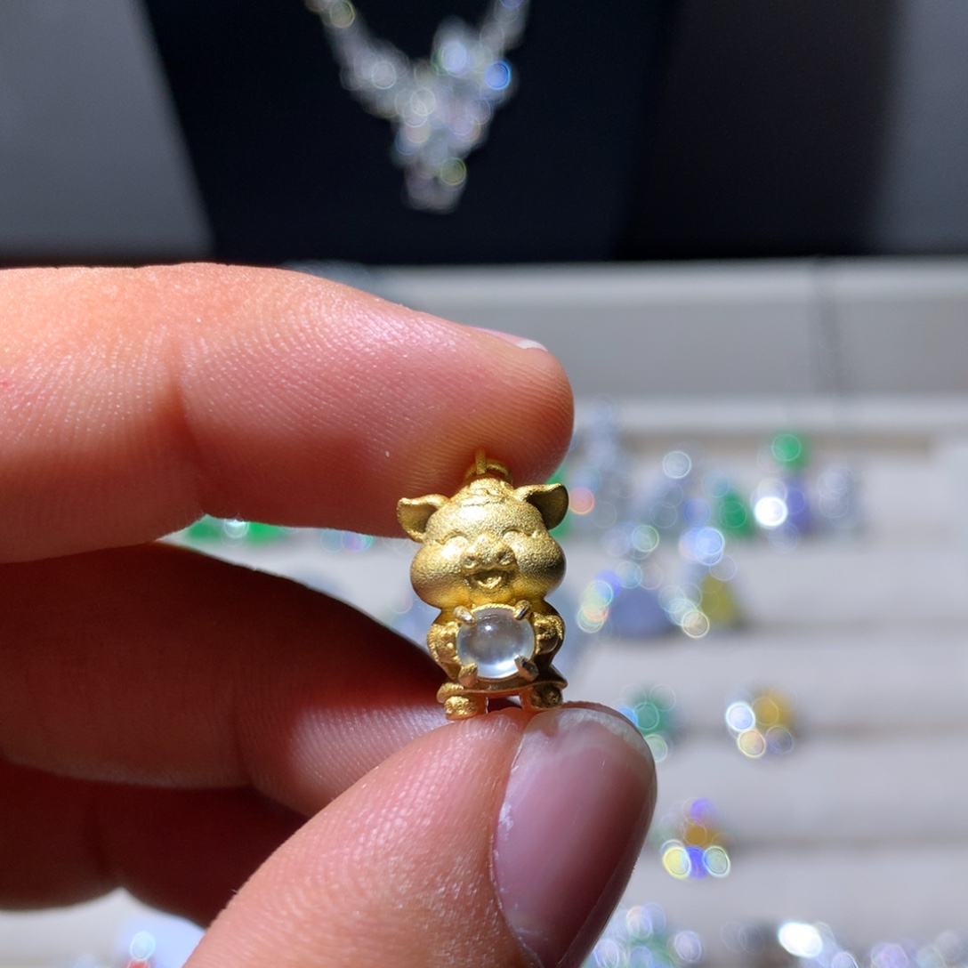 翡翠银S925镶嵌耳饰9