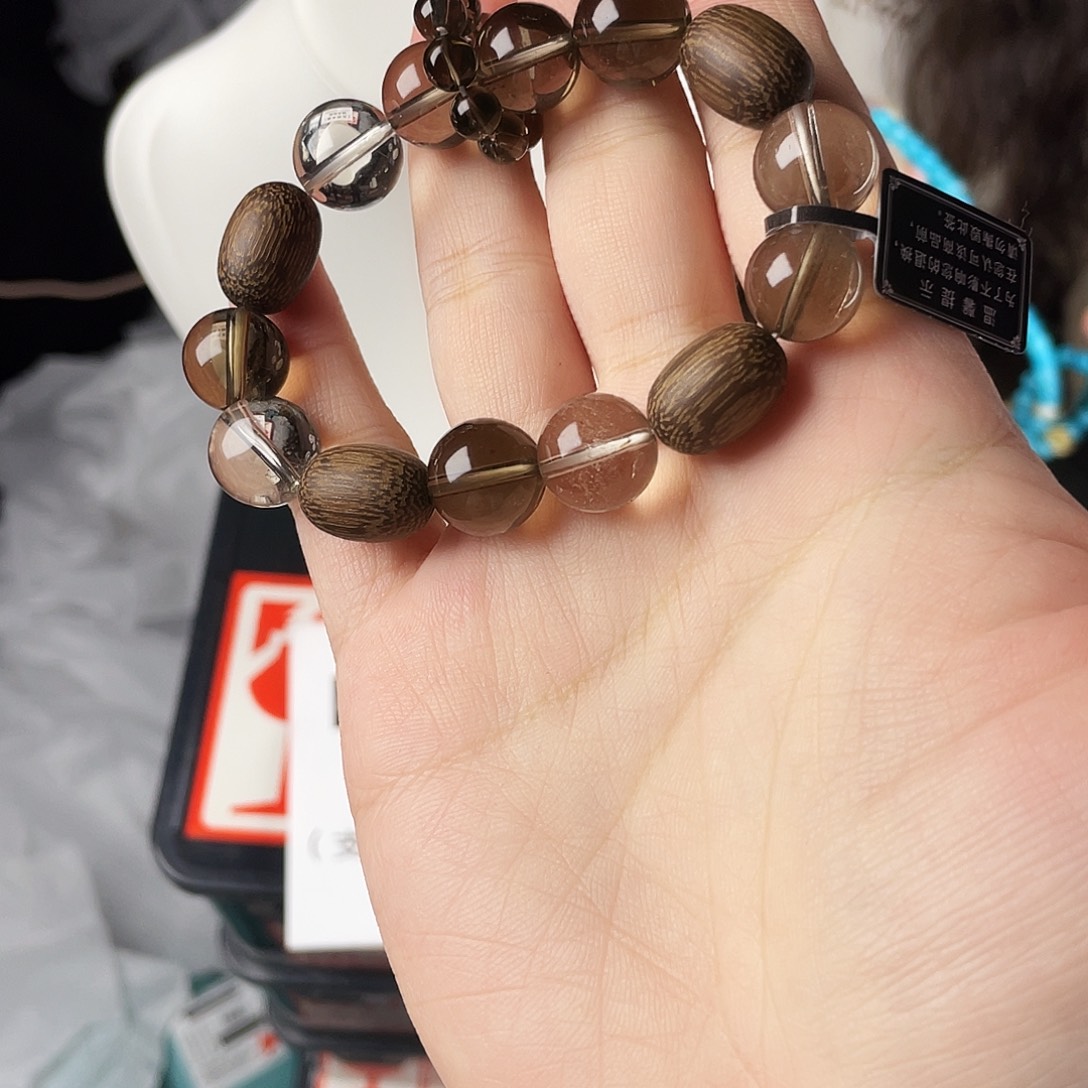 手串黄晶银S925镀金镶嵌