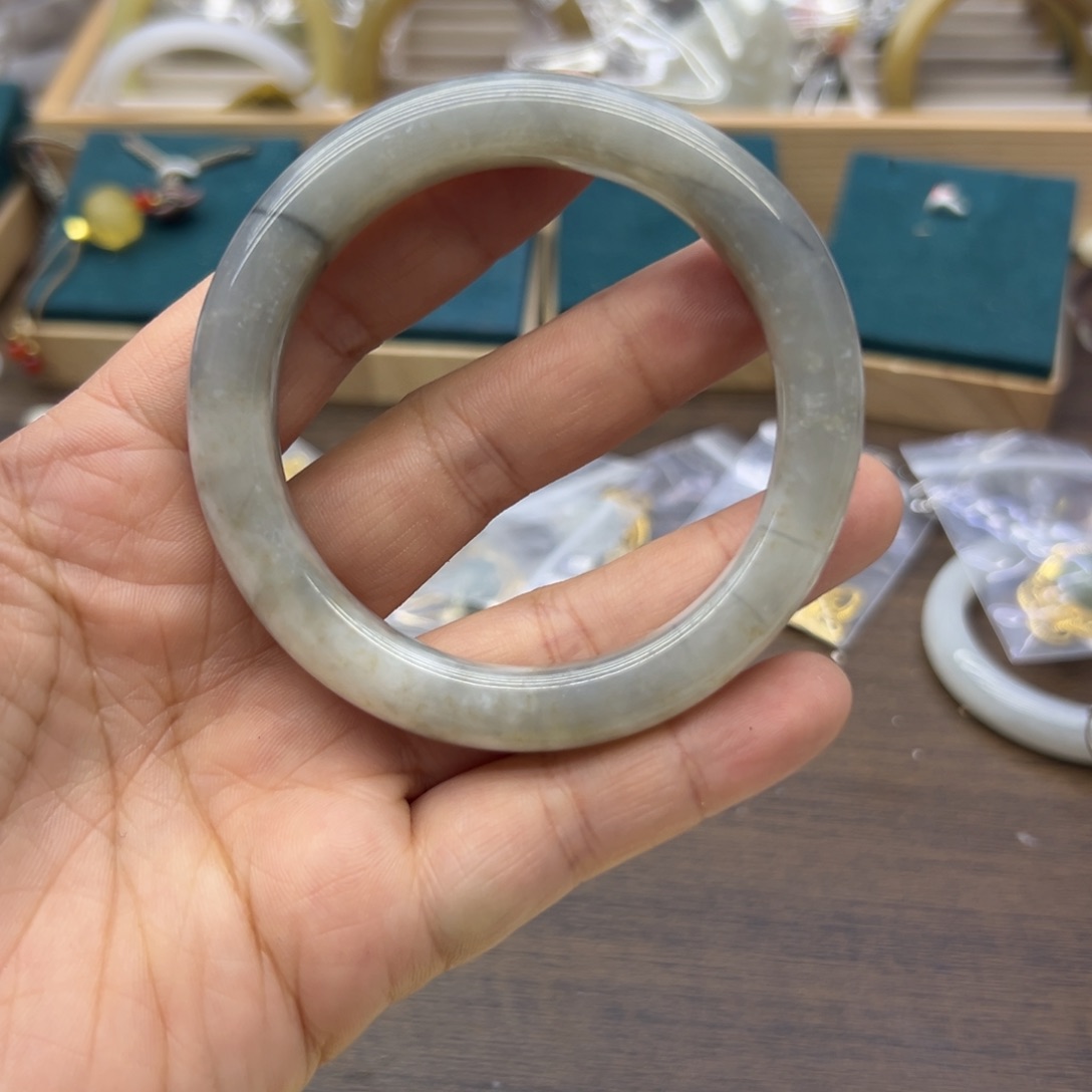 和田玉未镶嵌手镯57圈围1770