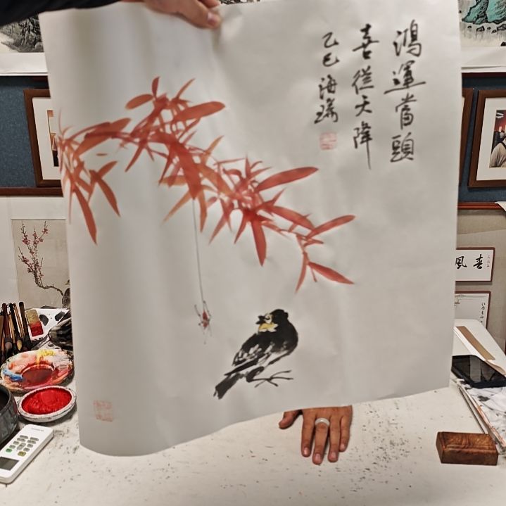 国画贾海瑞老师现场定制