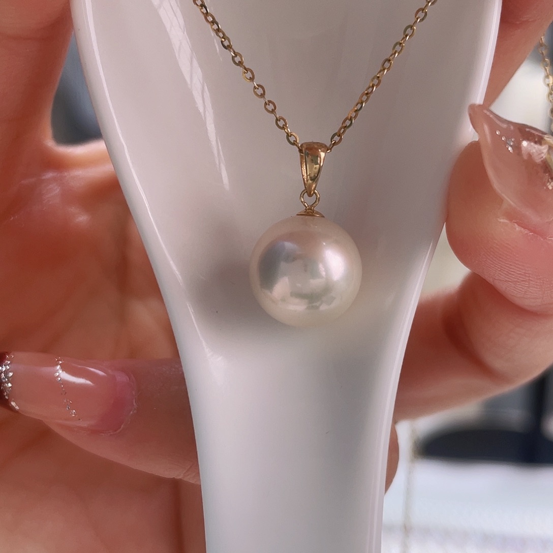 淡水珍珠颈饰18K金镶嵌