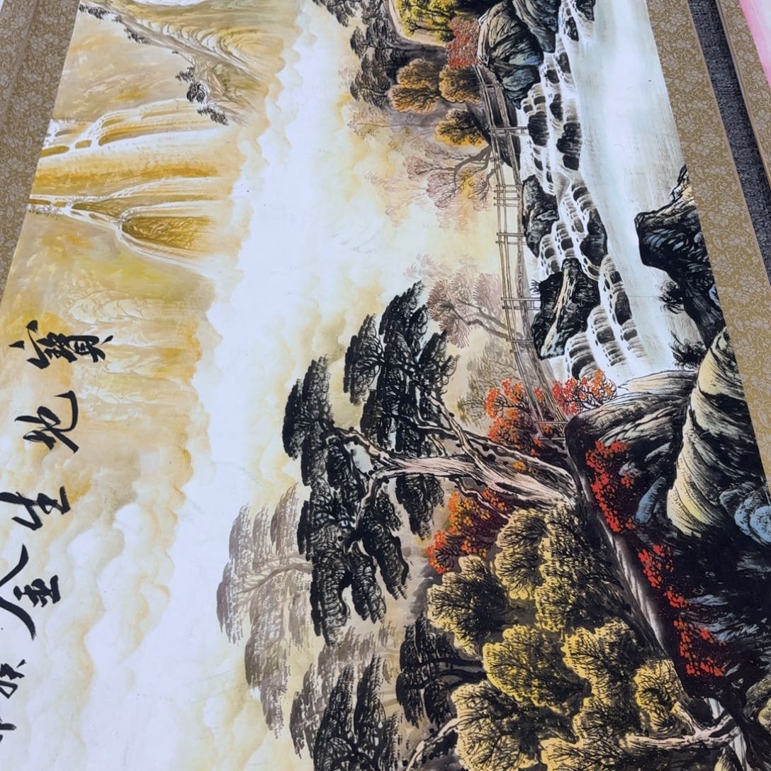 龙***国画QC原创横山水作品！带证书！限购一单 