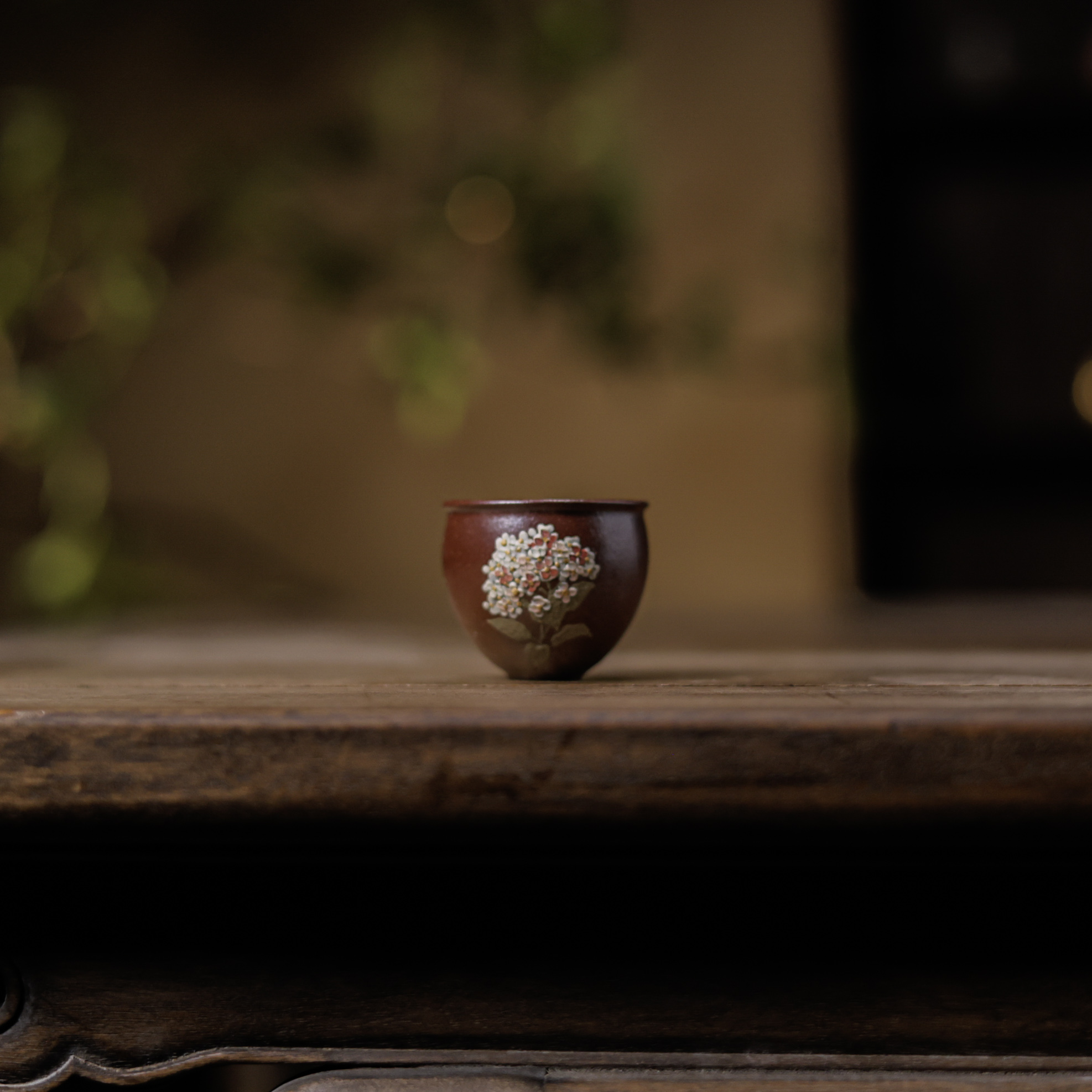 【小田甄陶】绣球花-观羽柴烧-杯（观羽0681）