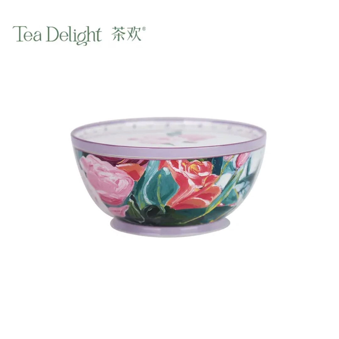 img 茶欢Tea Delight 油画玫瑰 骨瓷高颜值轻奢高档家用17cm盖碗