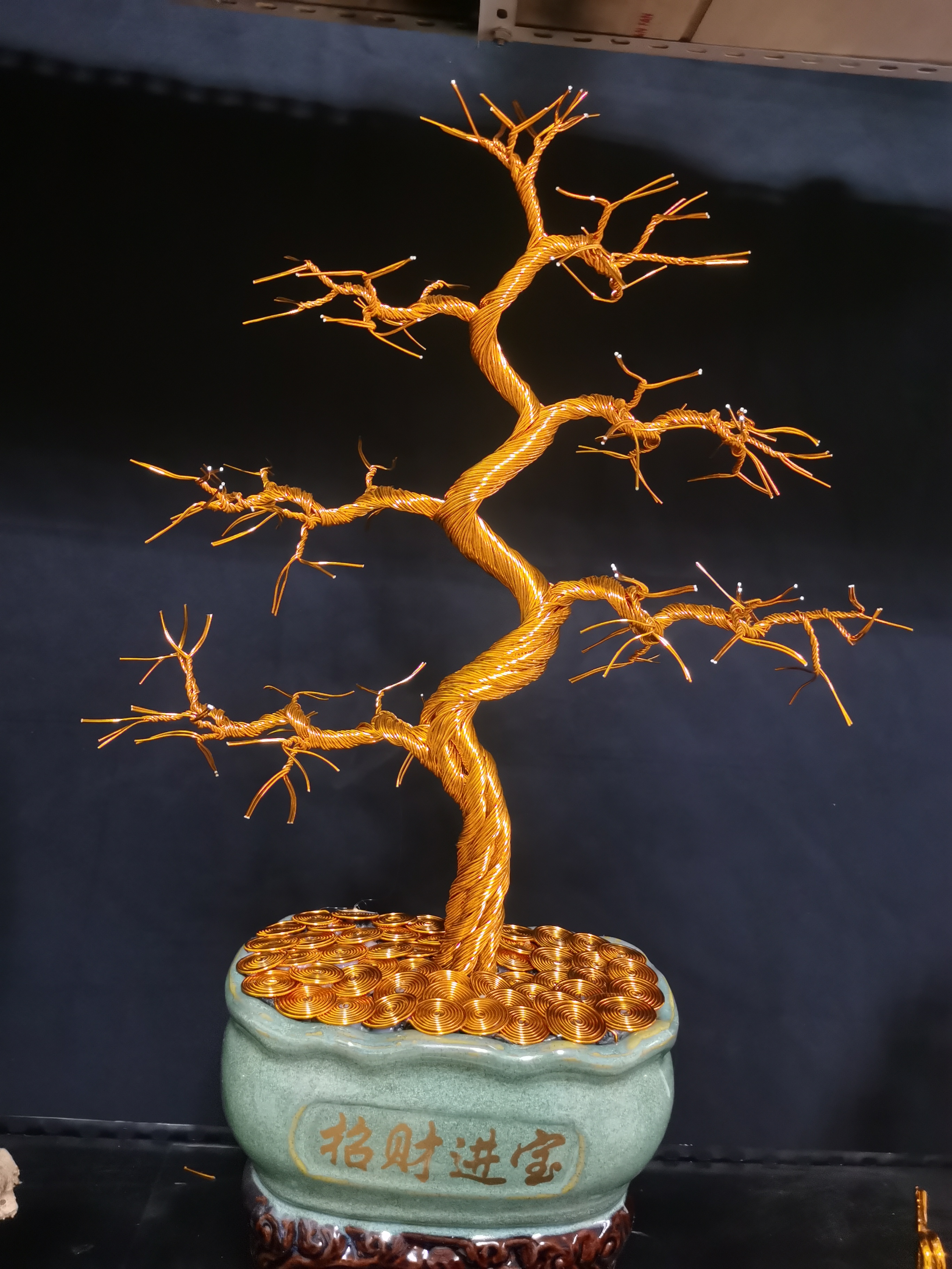 铝编发财树材料包50厘米-120厘米摆放客厅办公室手工制作