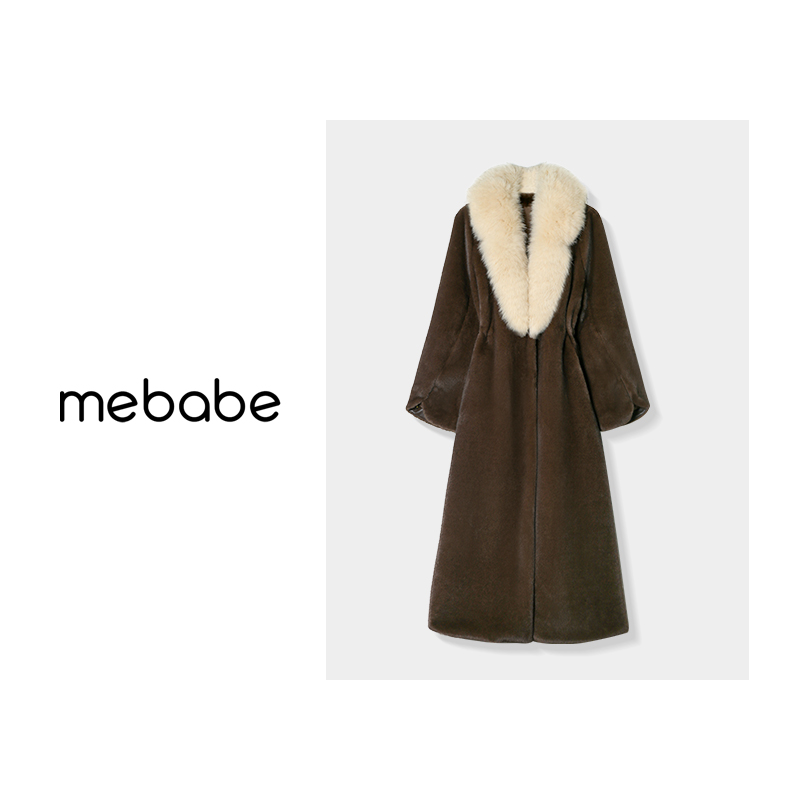 【三十梦】【雪冬妲己】冬款休闲设计师款中长款狐狸毛领外套24DK2215