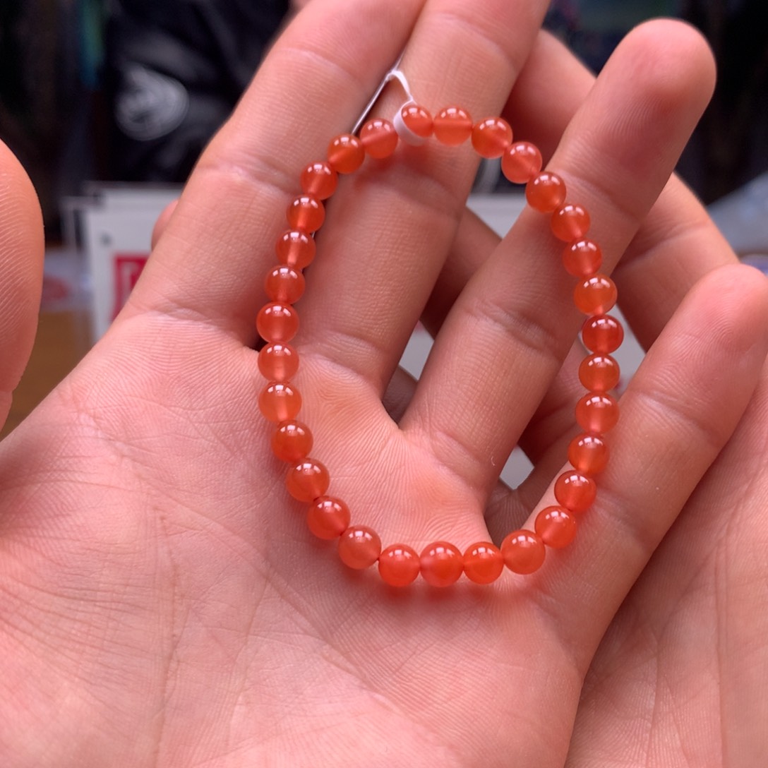 南红玛瑙小庄冰红单圈5㎜未镶嵌24126-240