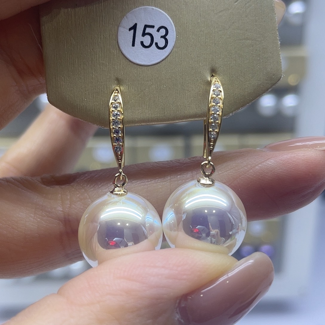 银S925镶嵌耳饰淡水珍珠