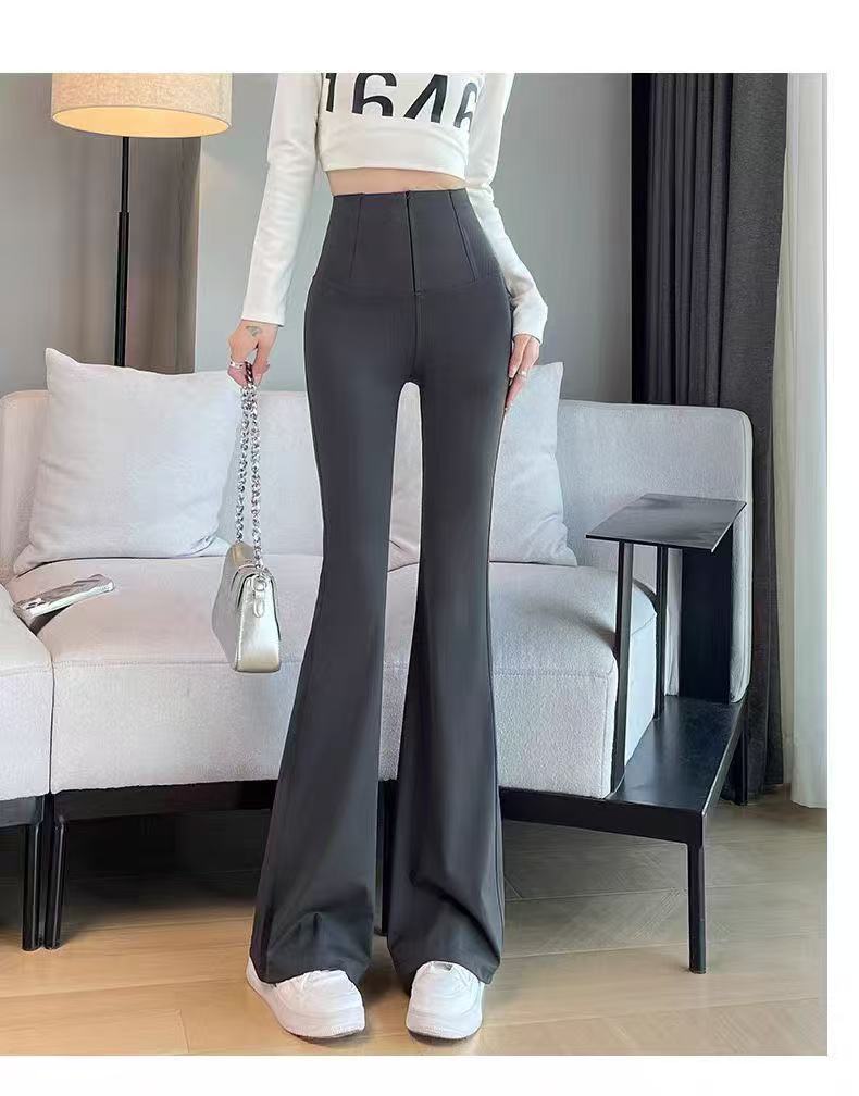 新款拉链喇叭收腹鲨鱼裤