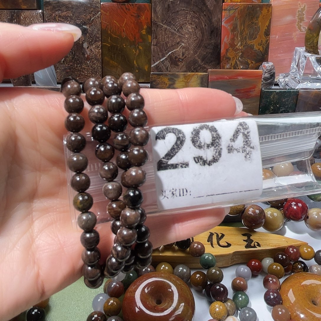 硅化玉未镶嵌天然北票硅化玉手串6.6