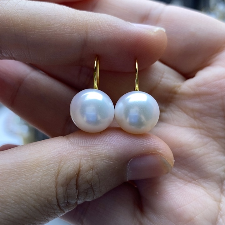 银S925镶嵌淡水珍珠耳饰