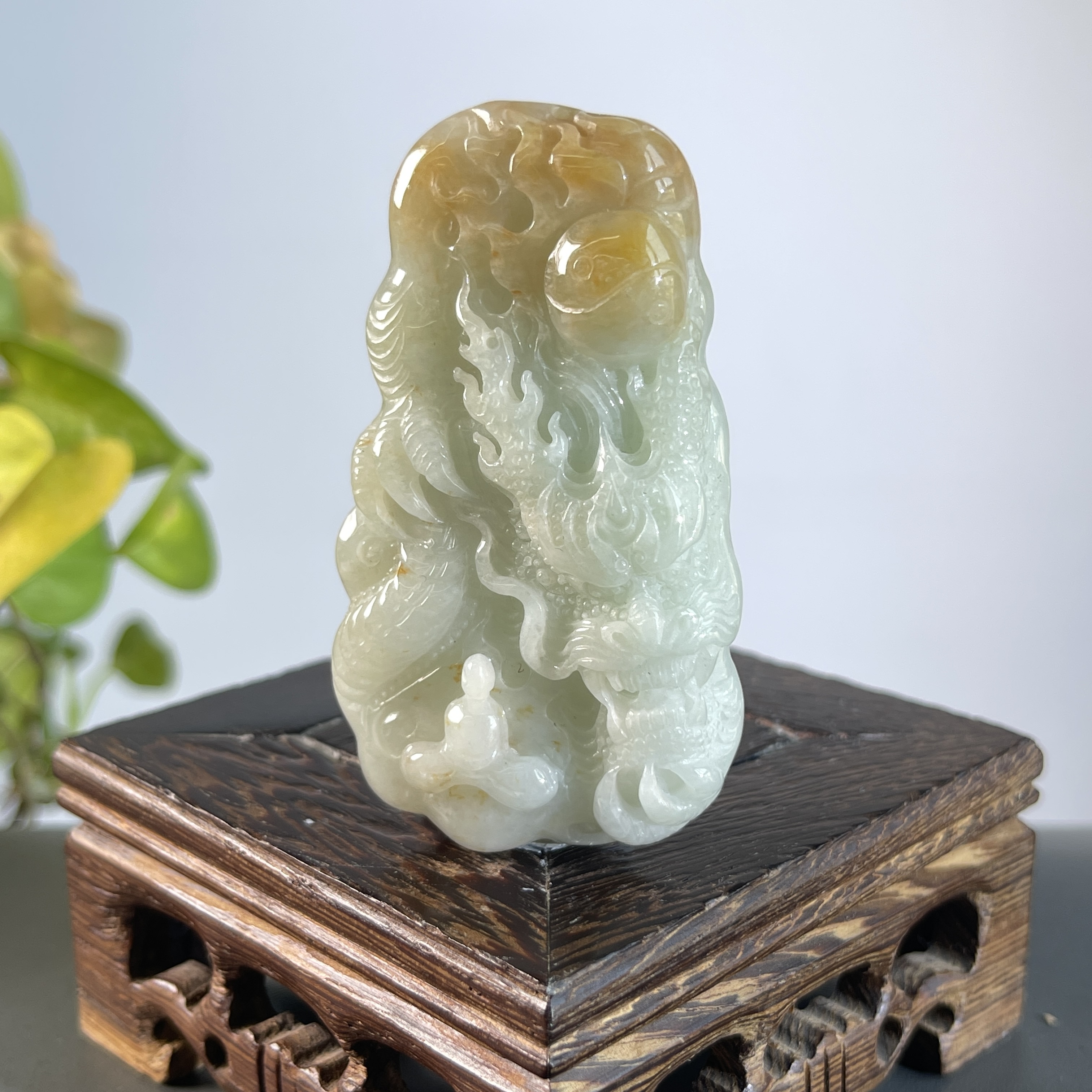 JYA25-98  天然缅甸A货翡翠  龙牌