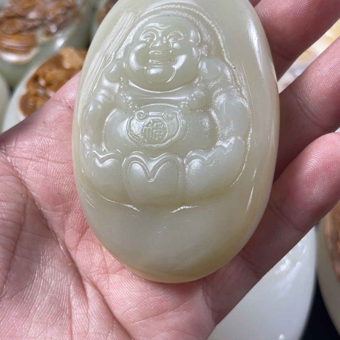 石材天然方解石手把件不退换