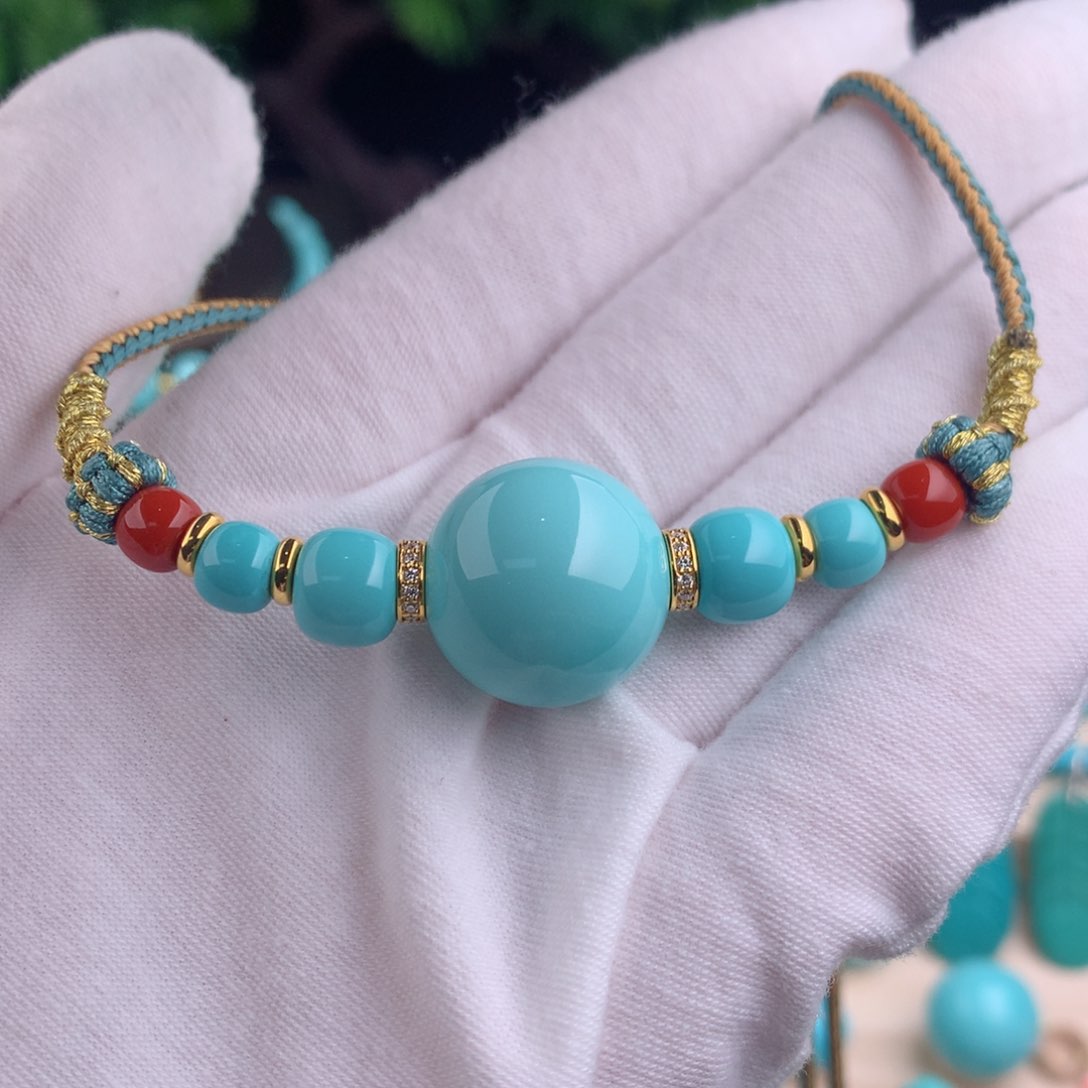 【闪购商品】绿松石锁骨链底珠卡18.218K金镶嵌