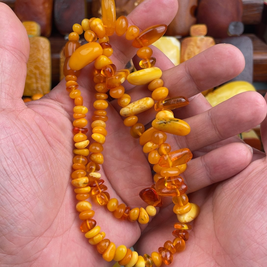 定制琥珀未镶嵌老蜜蜡项链