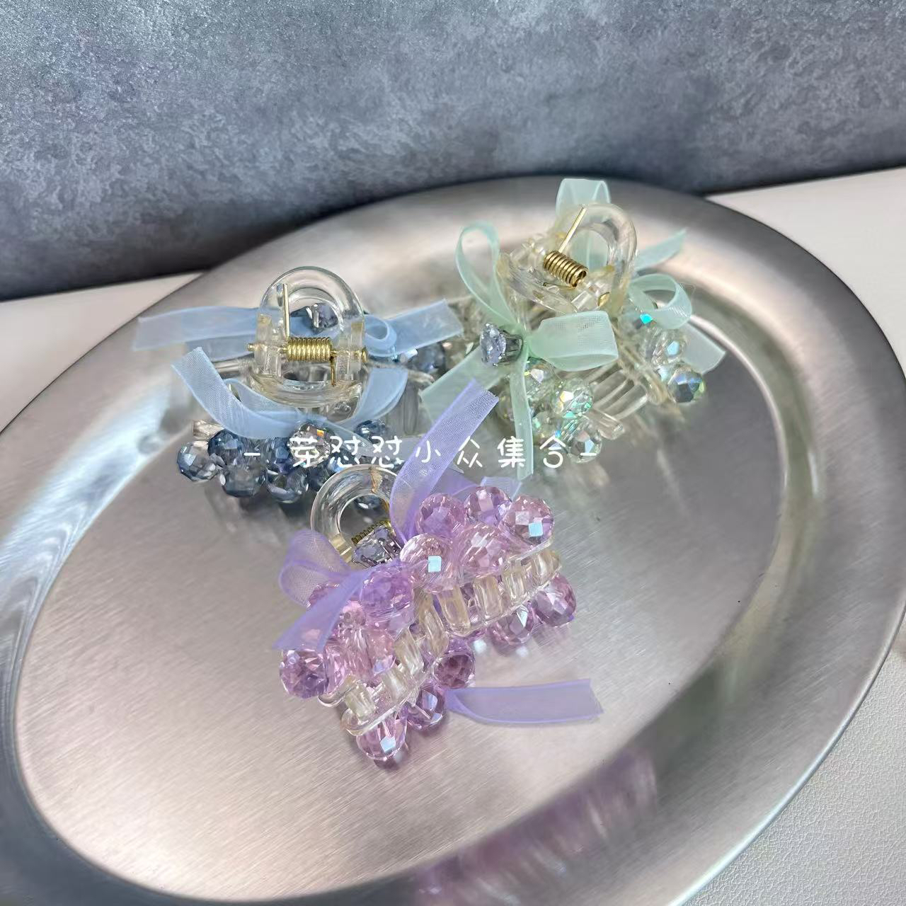 芽怼怼韩国钻钻蝴蝶结小对抓 06110