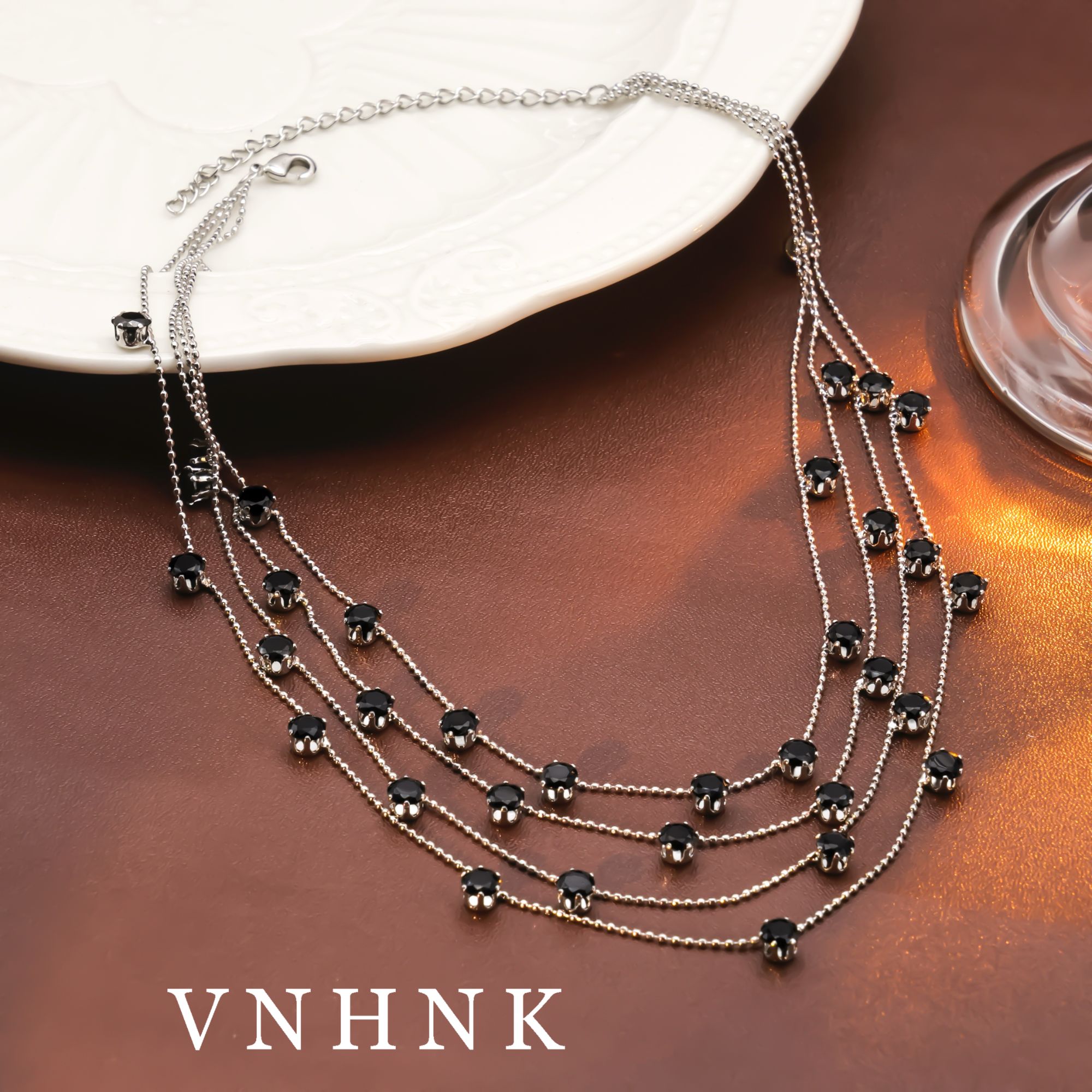 铜合金合成锆石项链 美可儿   M429  黑色（42cm）气质时尚百搭项链