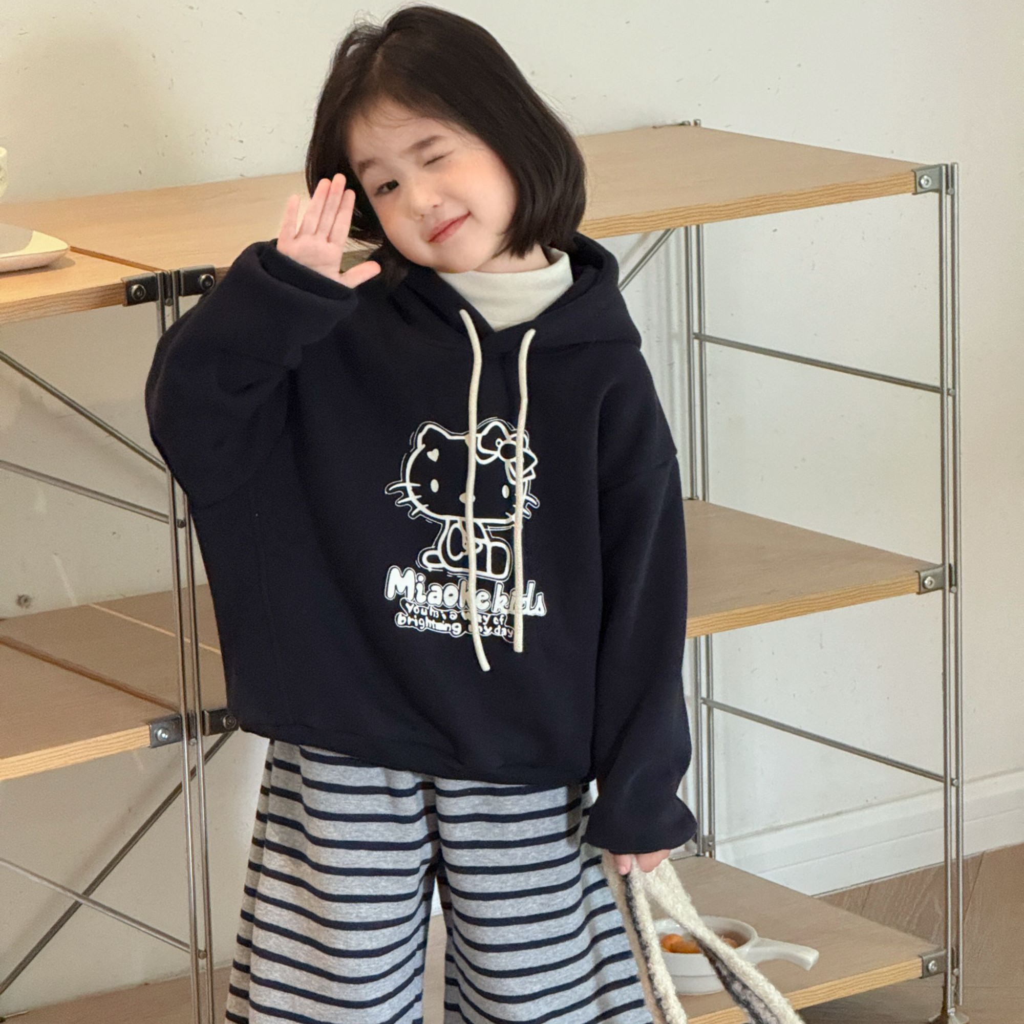 儿童装卫衣秋冬卡通动漫男童女童常规款加绒帽衫印花韩版休闲宽松