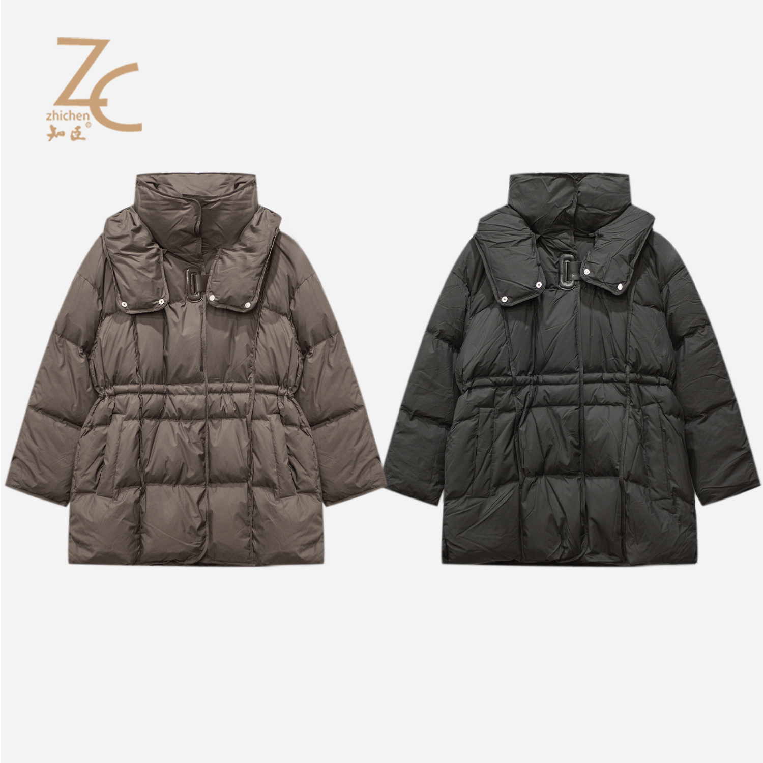 知臣冬季新品 两色一手长宽松廓形休闲羽绒服女 T25894092