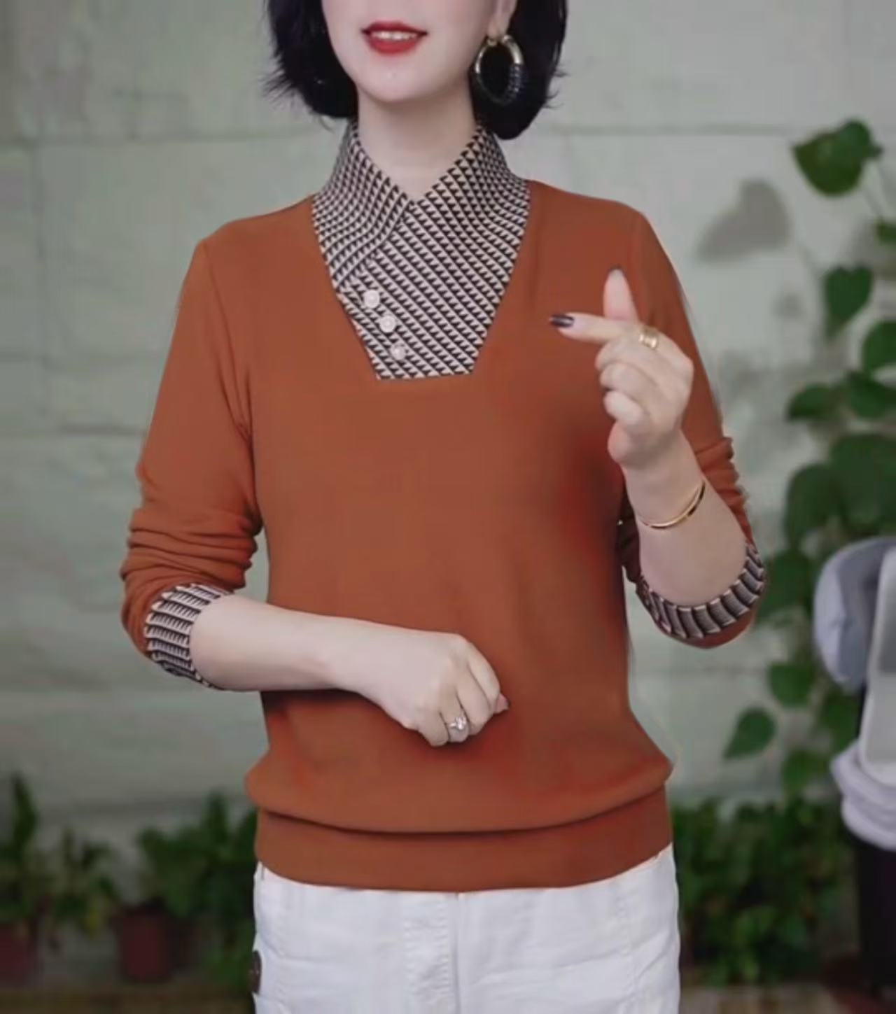 2025秋冬新款假两件拼接款加厚打底衫款宽松百搭半高领保暖上衣