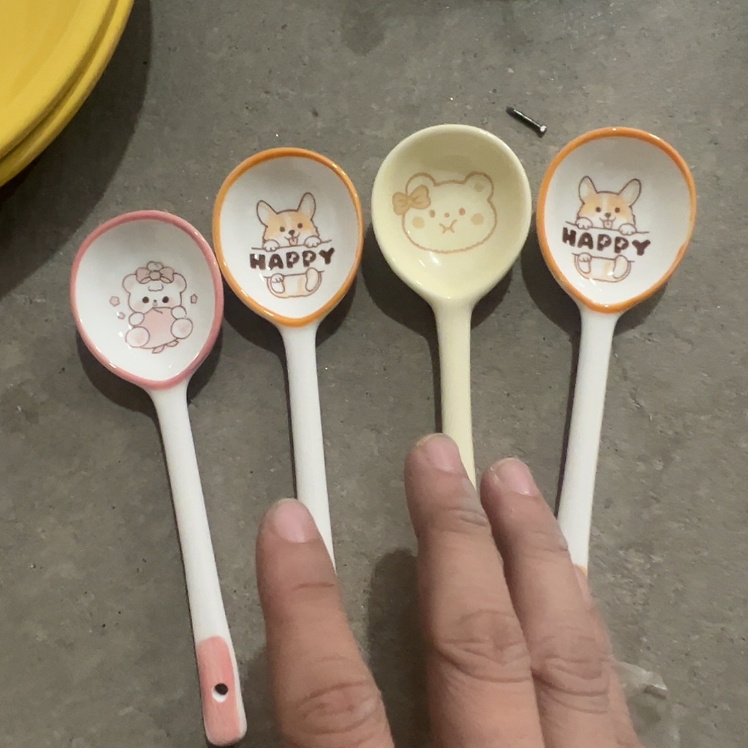 瓷勺子4个混装福利