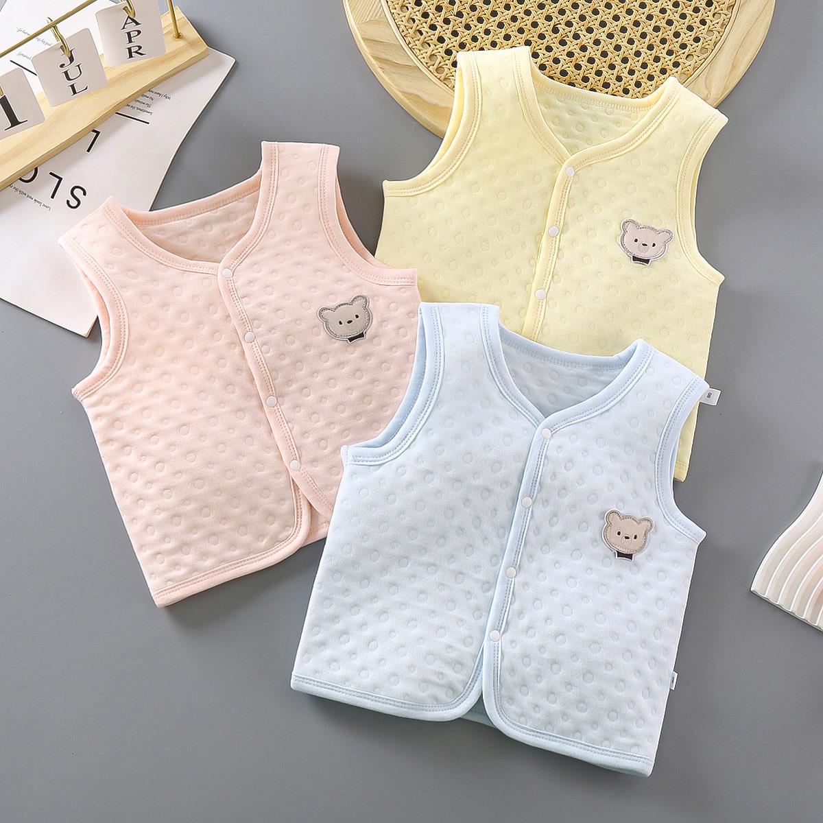宝宝春秋冬纯棉马甲婴儿夹棉加厚保暖马夹儿童坎肩新生儿加棉背心