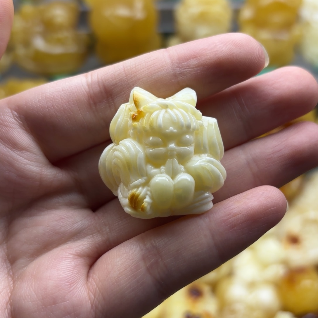 蜜蜡裸石未镶嵌蜜蜡吊坠打孔不退换