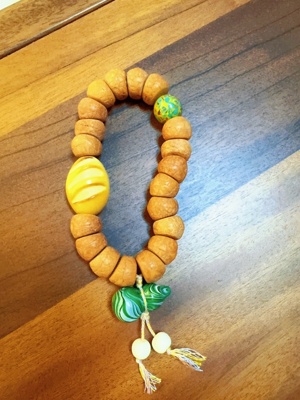 非金属木质手链 文玩原创设计凤眼厚切大肠搭配大漆圆珠葫芦手持