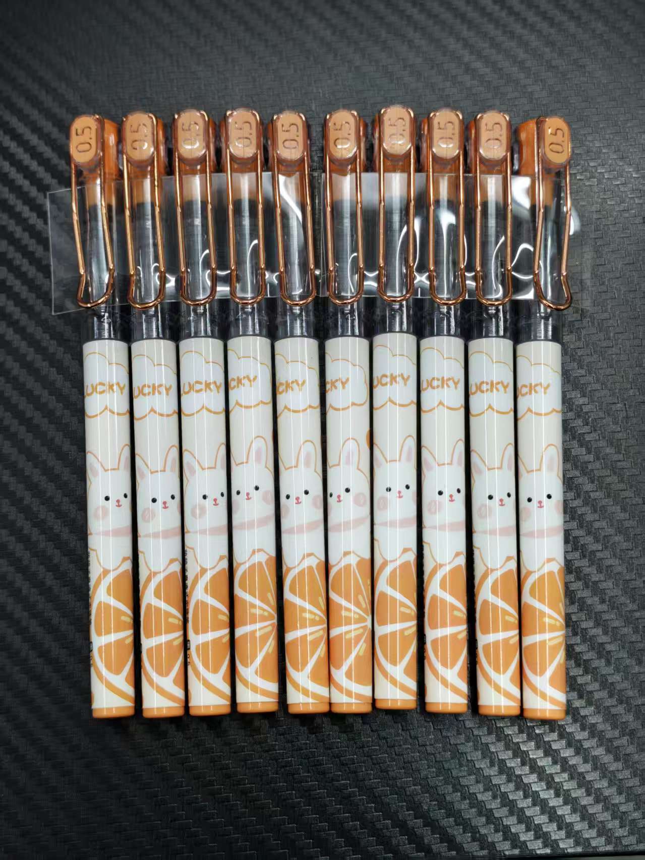 【发10支】【贝发0049萌萌子拔帽直液式走珠笔黑色0.5mm】