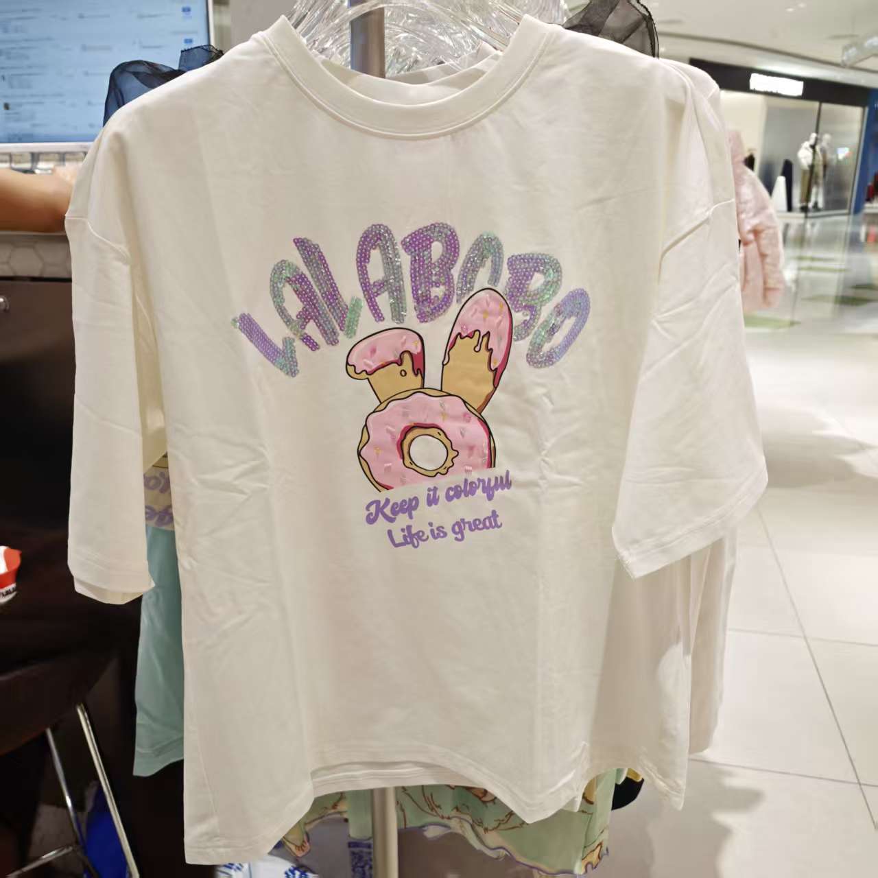 武汉【微瑕脏污不退不换】LABO甜甜圈圆领短袖T恤L21E-WSDT26