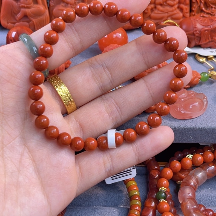 南红玛瑙多样性发一件未镶嵌瓦西手串卡6mm