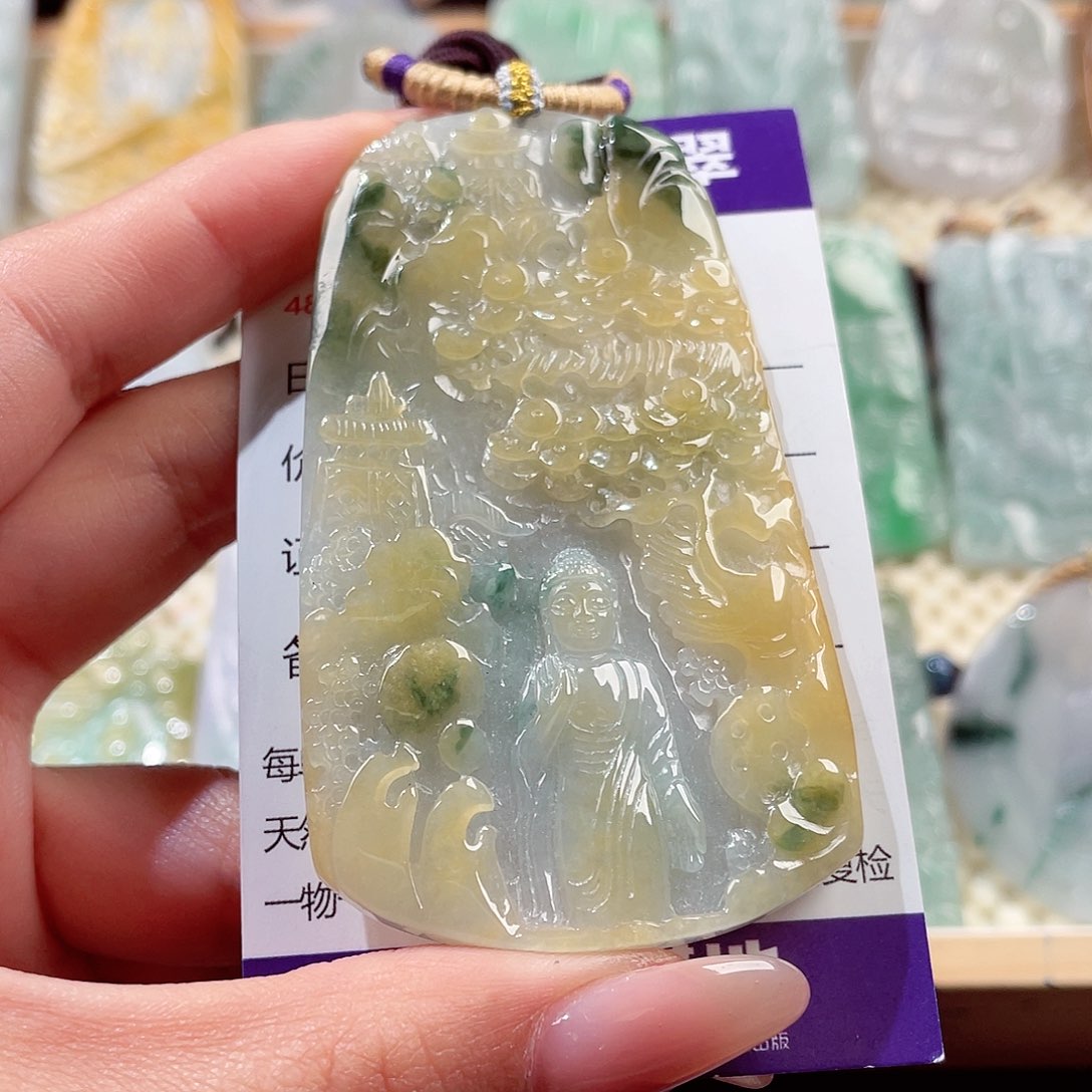 翡翠未镶嵌颈饰阿弥陀佛