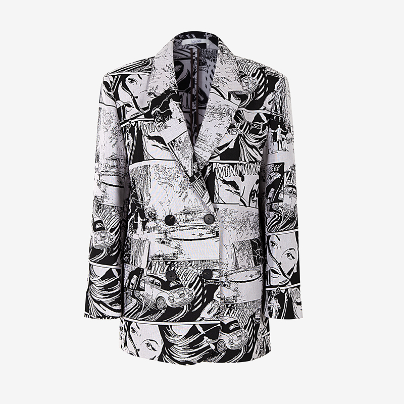 FALEMIG-萝家漫画提花西装外套T018DX