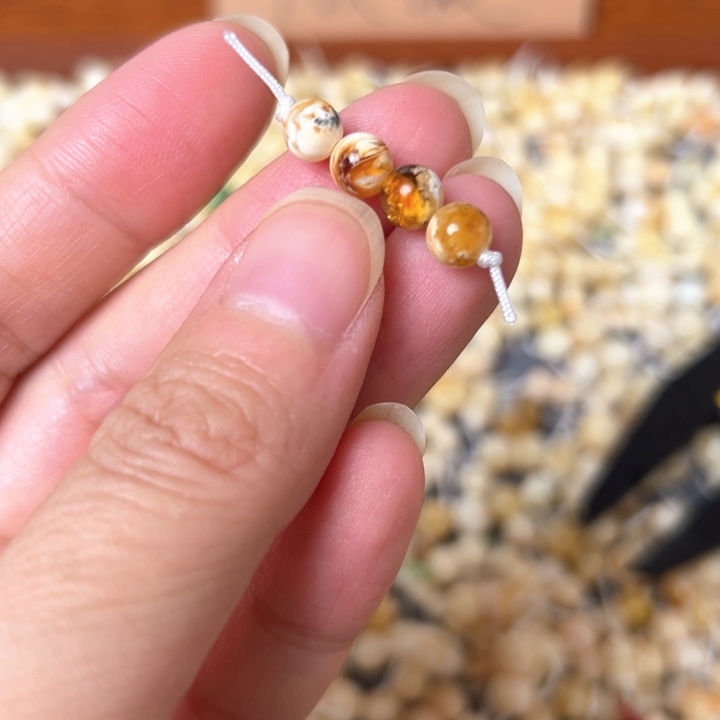 蜜蜡未镶嵌裸石5.8mm一组