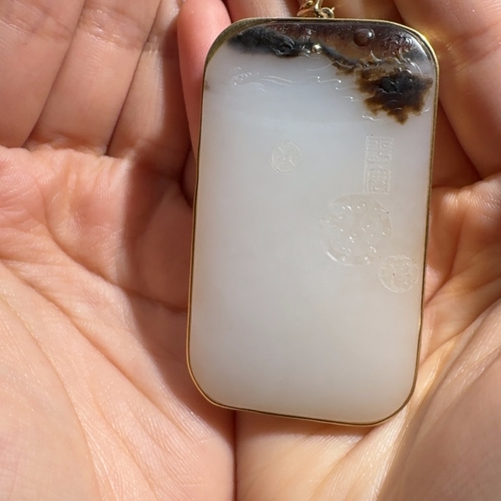 宙***和田玉未镶嵌挂件