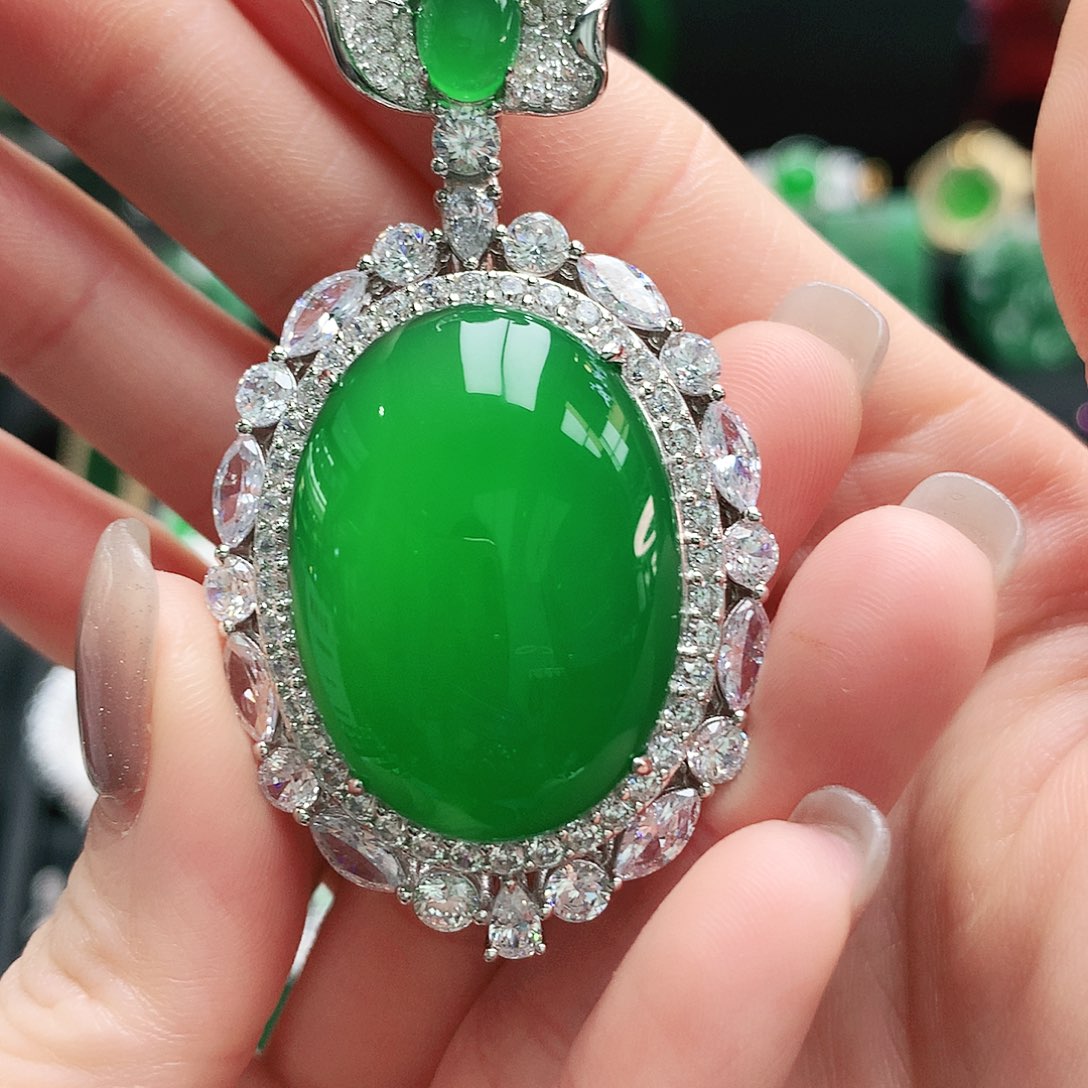 玛瑙/玉髓吊坠银S925镶嵌