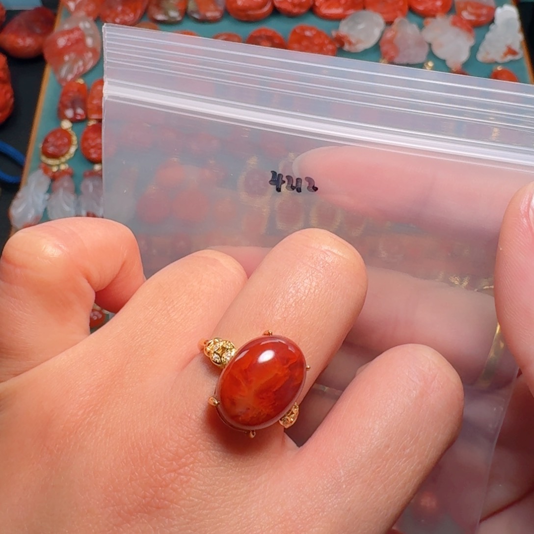 南红玛瑙南红银S925镶嵌