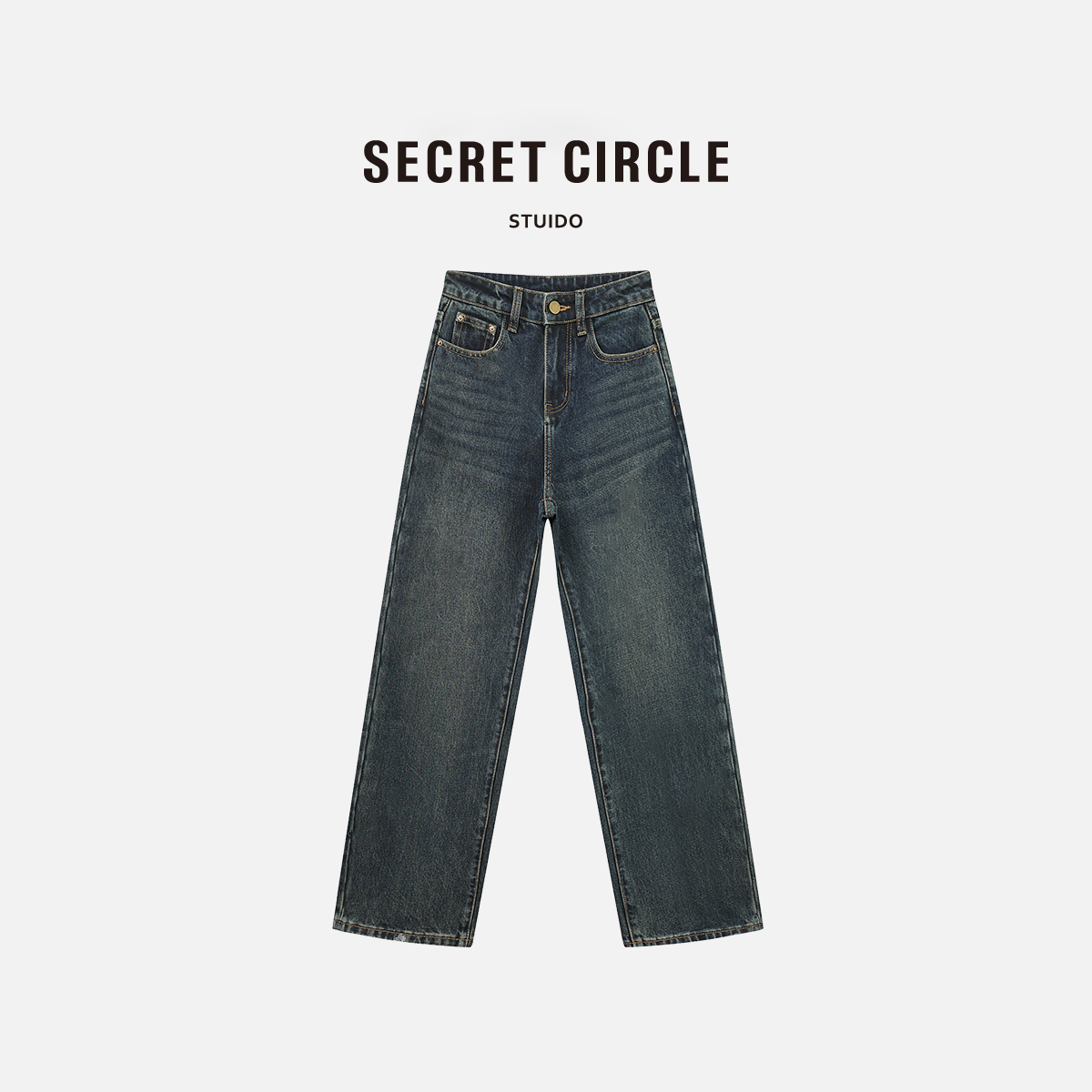 SECRET CIRCLE·秘社 复古高级感显瘦牛仔裤时尚通勤风长裤10016