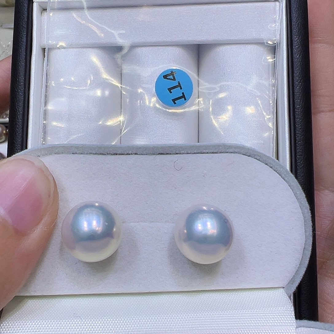 银S925镶嵌耳饰淡水珍珠