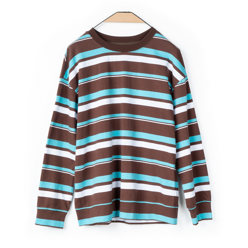 新品经典休闲百搭长条纹长袖T恤 YA61FT2551