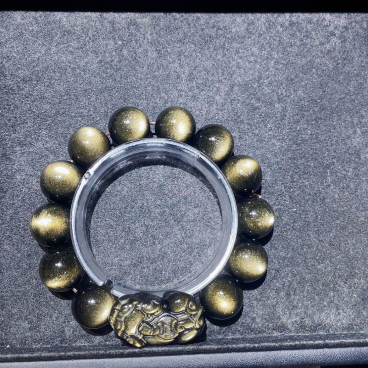 【闪购商品】黑曜岩手链未镶嵌画