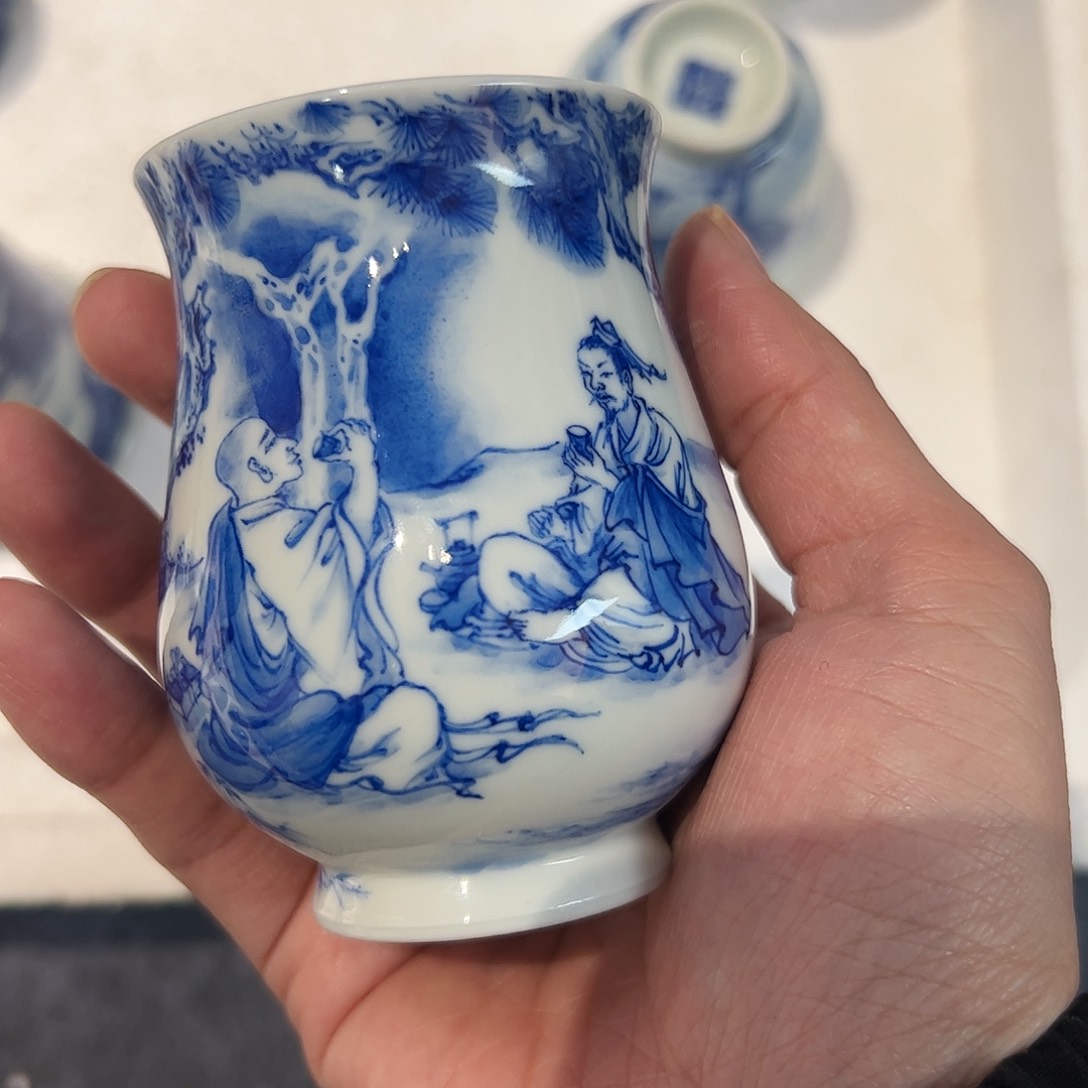 拾藝致物松下对饮图