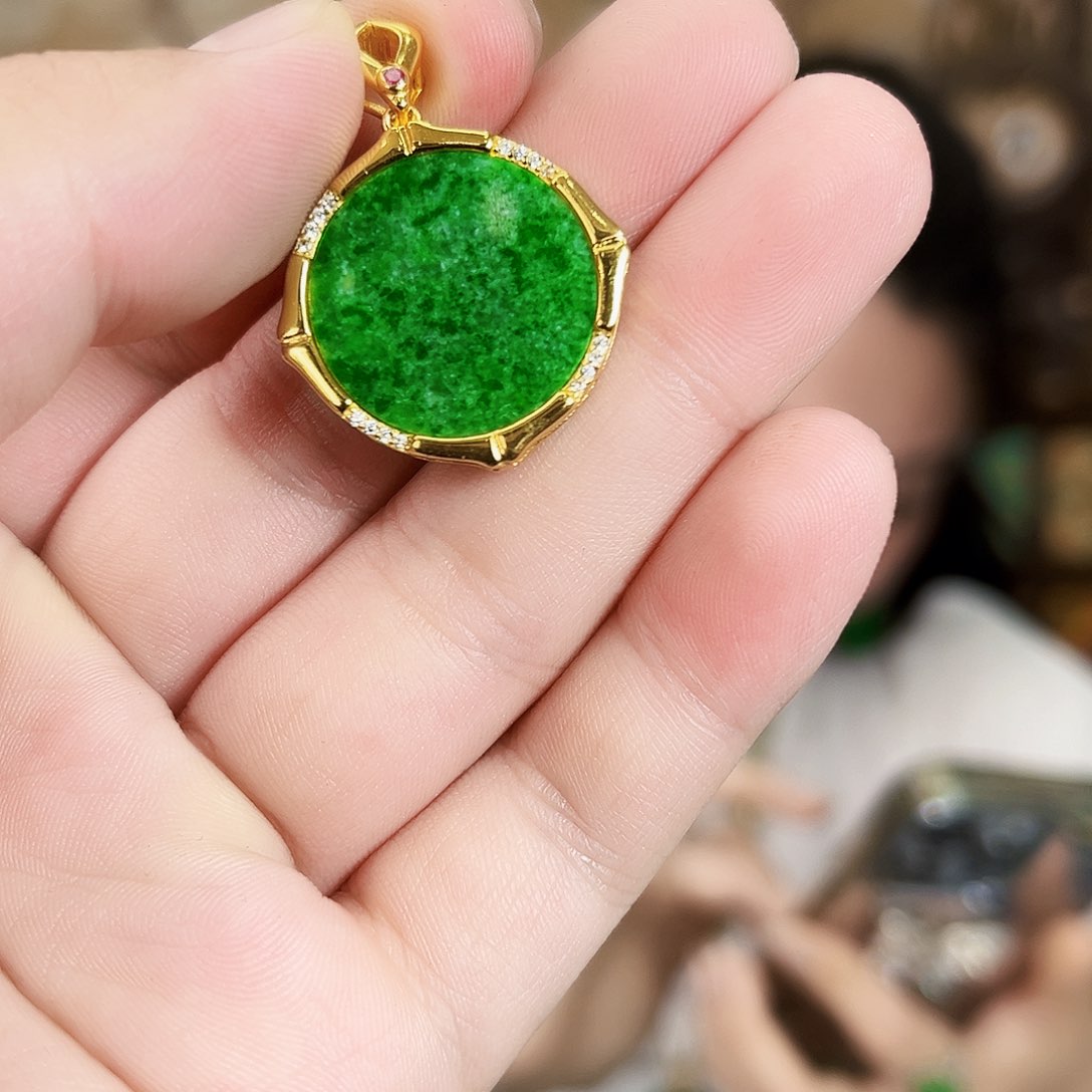 翡翠银S925镶嵌颈饰吊坠