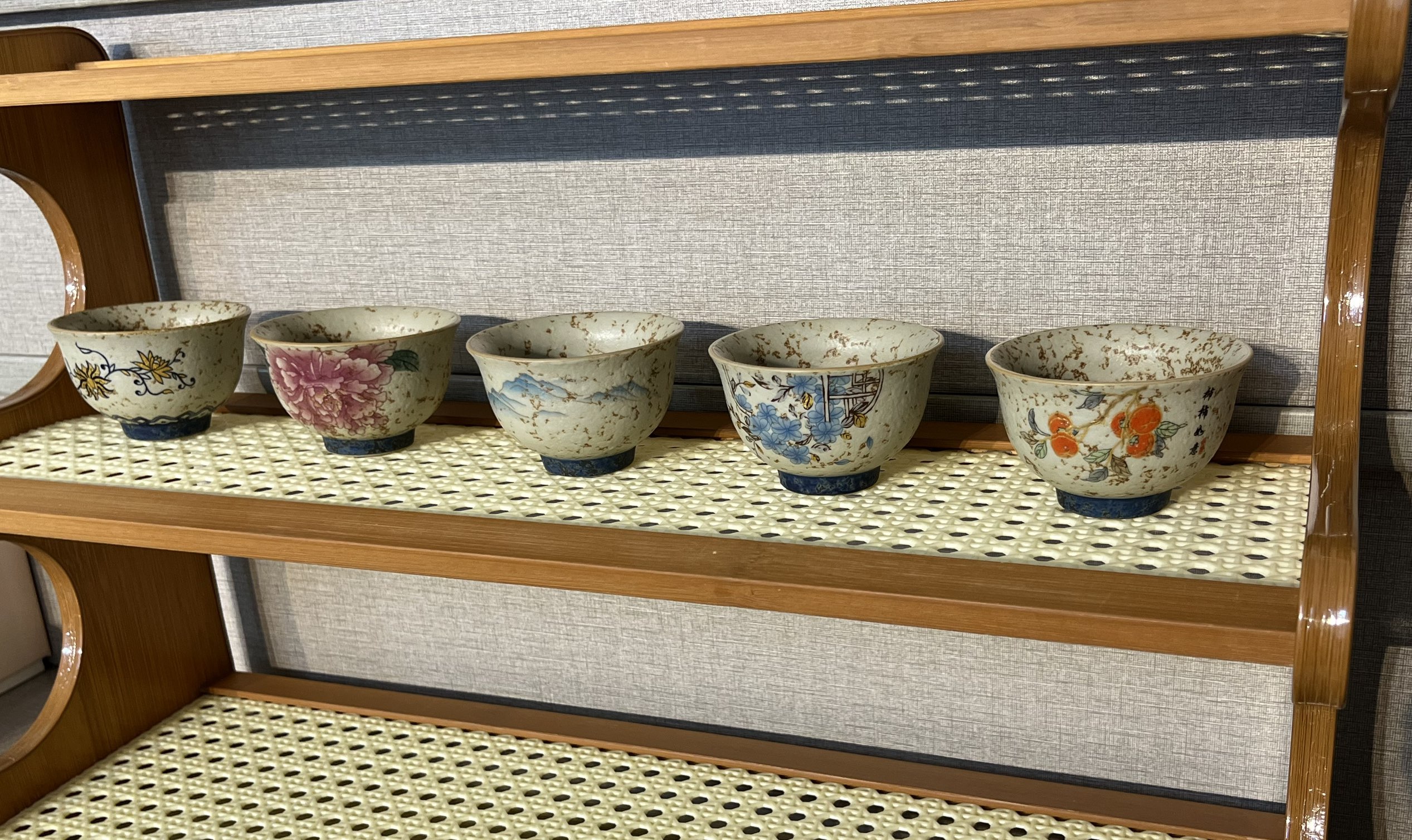 景德镇高温瓷火石红仿古客杯套组