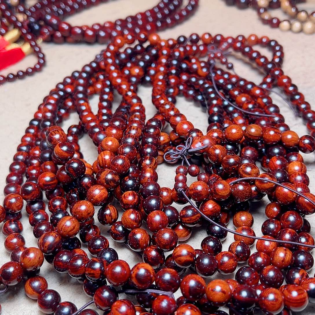 手串/手链小叶紫檀10琴料火焰纹鳞底金星头货