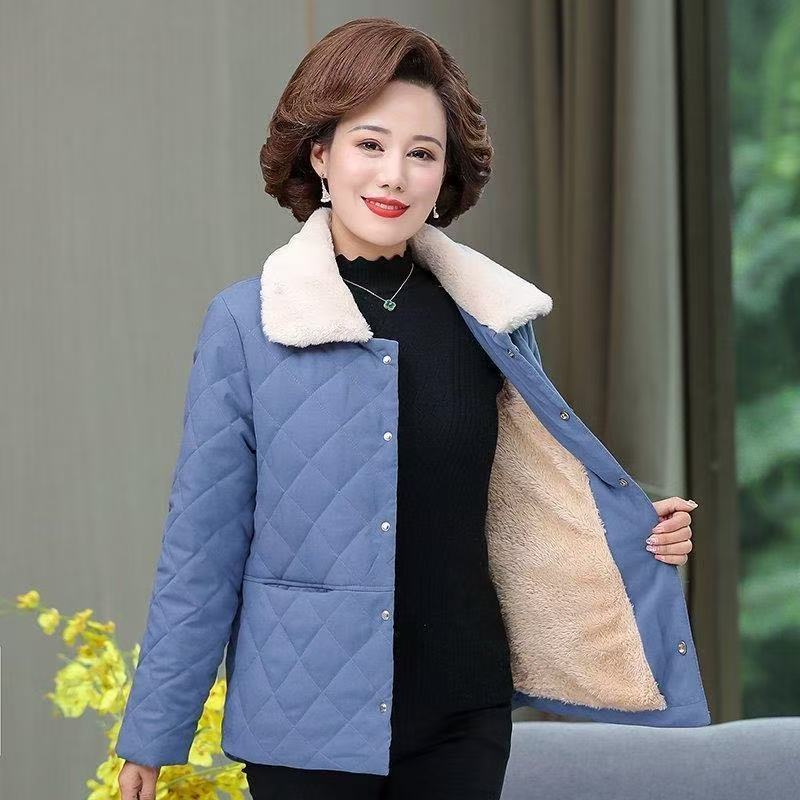 妈妈装秋冬加绒保暖小棉袄188